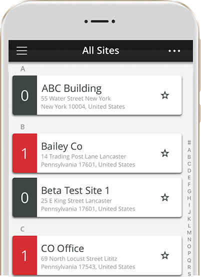 A mobile phone showing notifications for each pest control site